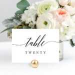 Modern Script Table Number Cards #Msc Landscape Within Table Number Cards Template