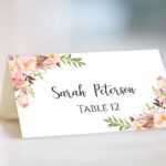 Name Place Card Template ~ Addictionary Regarding Table Place Card Template Free Download