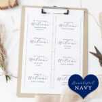 Navy Flat Place Card Template, Printable Blue Place Cards With Regard To Printable Escort Cards Template