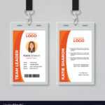 Orange And White Corporate Id Card Template Vector Image With Regard To Sample Of Id Card Template
