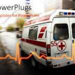 Powerpoint Template: An Ambulance With A Heartbeat Line And With Ambulance Powerpoint Template