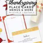 Printable Thanksgiving Place Cards, Menu Cards, Thankful Intended For Thanksgiving Place Cards Template