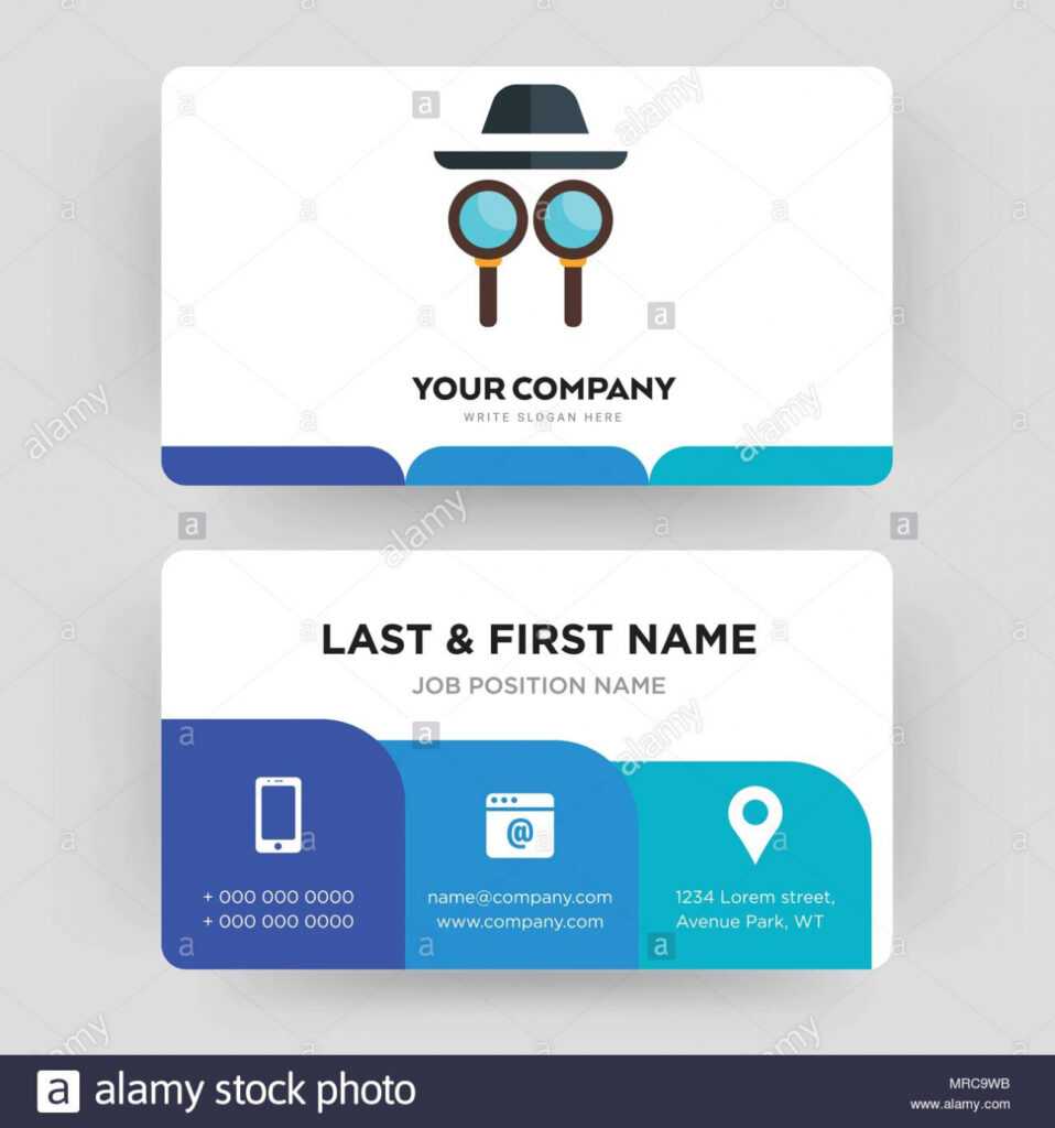 Private Detective, Business Card Design Template, Visiting Within Spy