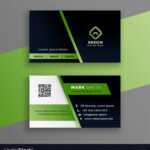 Professional Green Business Card Modern Template Vector Image With Template For Calling Card