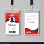 Professional Identity Card Template With Red Vector Image intended for Photographer Id Card Template