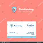 Protected Shield Logo Design Business Card Stock Vector With Regard To Shield Id Card Template