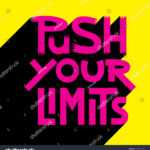 Push Your Limits Inspirational Quote Lettering Stock Vector Intended For Push Card Template