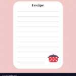 Recipe Card Template For Restaurant Cafe Bakery Vector Image In Restaurant Recipe Card Template