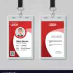 Red Corporate Id Card Template Royalty Free Vector Image Throughout Work Id Card Template