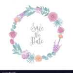Save Date Card Template Decorated With Round Vector Image In Save The Date Cards Templates
