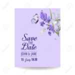 Save The Date Card With Flowers And Butterflies. Floral Wedding.. With Regard To Save The Date Cards Templates