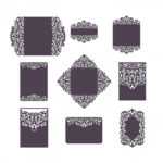 Set Laser Cut Wedding Invitation Templates Card / Envelope Inside Silhouette Cameo Card Templates