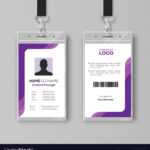 Simple Id Card Template With Purple Details Vector Image Inside Sample Of Id Card Template