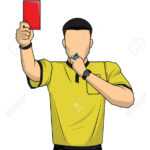 Soccer Referee Showing Red Card. Referee On Football Match Showing.. For Soccer Referee Game Card Template
