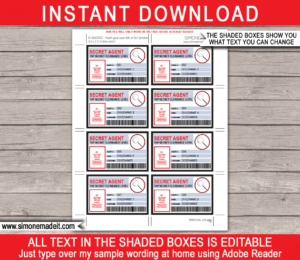 Spy Or Secret Agent Badge Template – Red in Spy Id Card Template