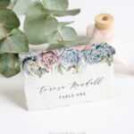 Succulent Place Card Template, Instant Download Intended For Printable Escort Cards Template