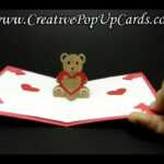 Teddy Bear Pop Up Card: Valentines Day, Birthday, Christmas Intended For Teddy Bear Pop Up Card Template Free