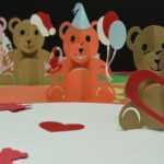Teddy Bear Pop Up Card: Valentines Day, Birthday, Christmas With Regard To Teddy Bear Pop Up Card Template Free