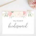 Template : Free Printable Will You Be My Bridesmaid Card With Will You Be My Bridesmaid Card Template