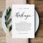 Thank You Note Template, Rustic Wedding In Lieu Of Favor Regarding Template For Wedding Thank You Cards