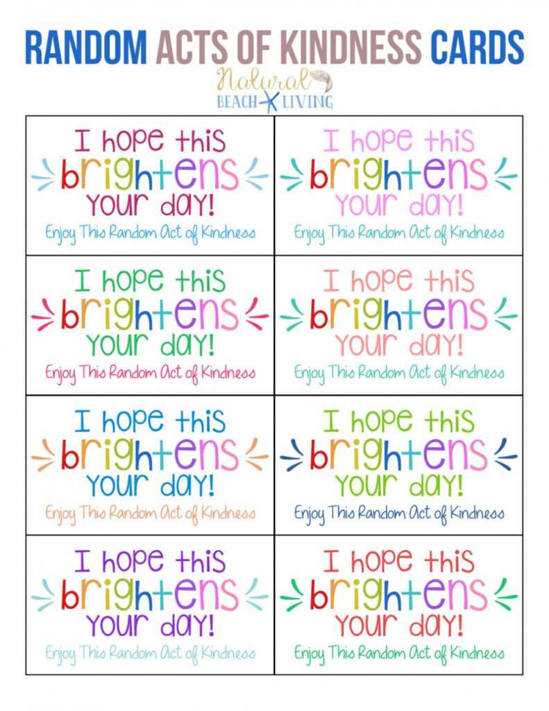 The Best Random Acts Of Kindness Printable Cards Free with Random Acts Of Kindness Cards Templates