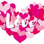 Velentine Card Template With Word Love On Heart Shapes Inside Valentine Card Template Word