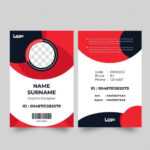 Vertical Red And Blue Circle Shape Id Card – Download Free For Portrait Id Card Template