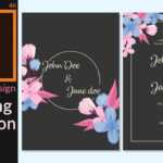 Wedding Invitation Card Designing In Adobe Illustrator Cc – Minimalist Flat  Floral Design In Wedding Card Size Template