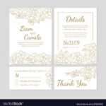 Wedding Invitation Template Set Thank You Card Vector Image Intended For Template For Wedding Thank You Cards