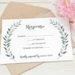 Wedding Rsvp Card Template Printable Rsvp Card | Leaves Intended For Template For Rsvp Cards For Wedding