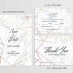Wedding Set. Save The Date, Thank You And R.s.v.p. Cards Template.. Regarding Template For Rsvp Cards For Wedding