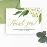 Wedding Thank You Card Editable Template – Free Print Pertaining To Template For Wedding Thank You Cards