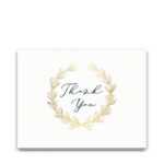 Wedding Thank You Card Template Navy Gold Greenery Wreath Pertaining To Template For Wedding Thank You Cards