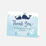 Whale Nautical Baby Shower Thank You Card Printable pertaining to Template For Baby Shower Thank You Cards